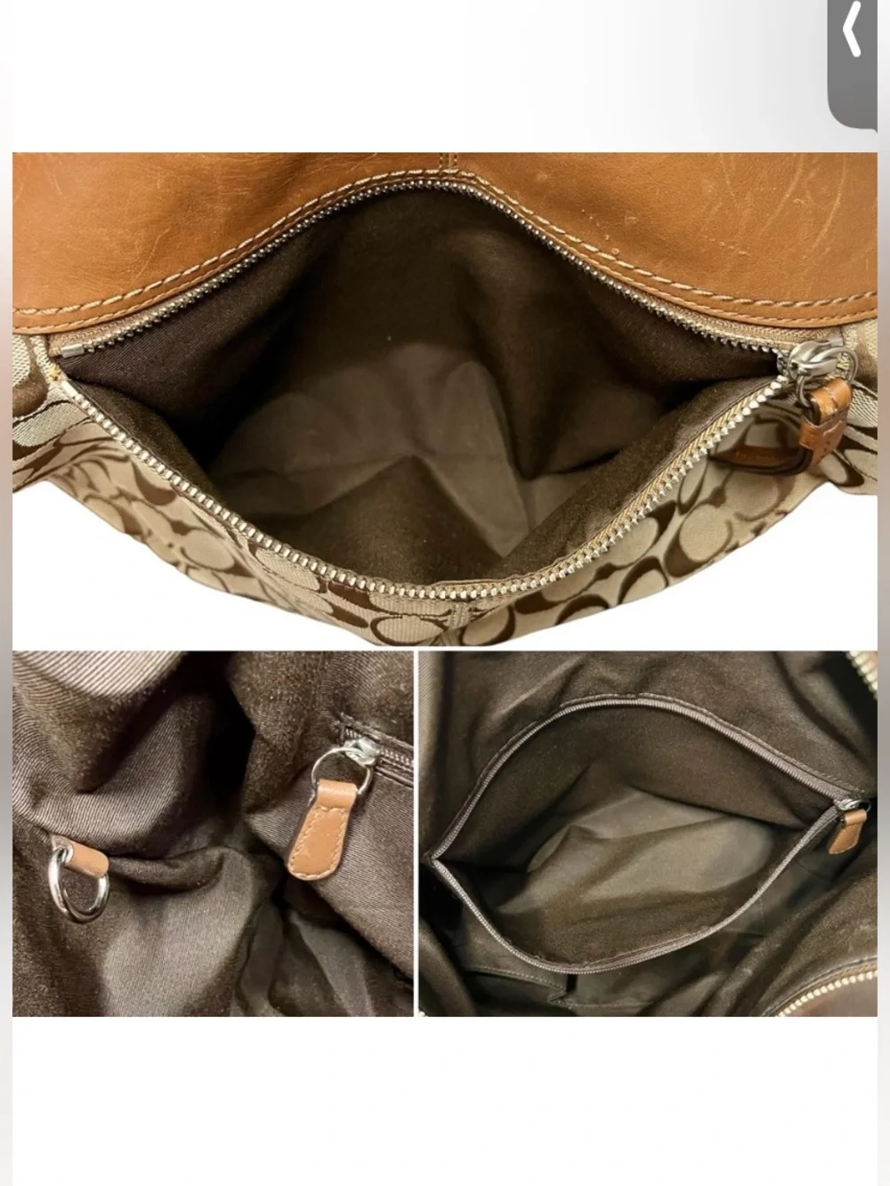 Coach SoHo Brown Leather and Signature Jacquard Shoulder Bag - Picture 7 of 14
